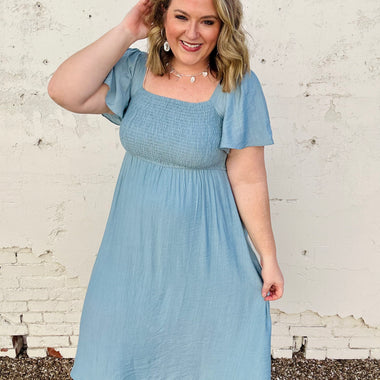 Megan Square Neck Midi Dress