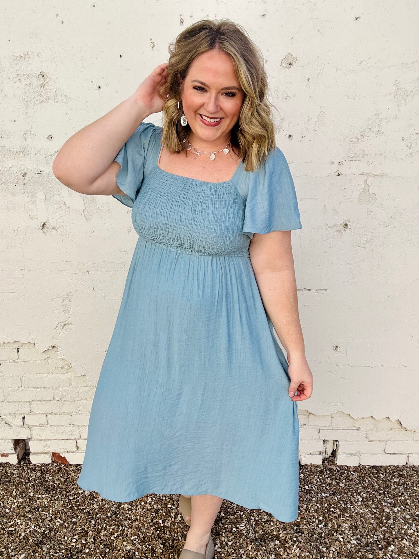 Megan Square Neck Midi Dress