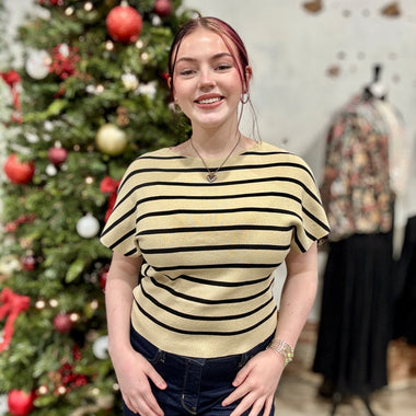 Cap Sleeve Stripe Top