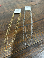 Layered Paperclip Chain Link Necklace