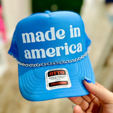 Made in America Trucker with Hat Chain
