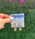 Geo Shape Stone Earrings (Multiple Colors)
