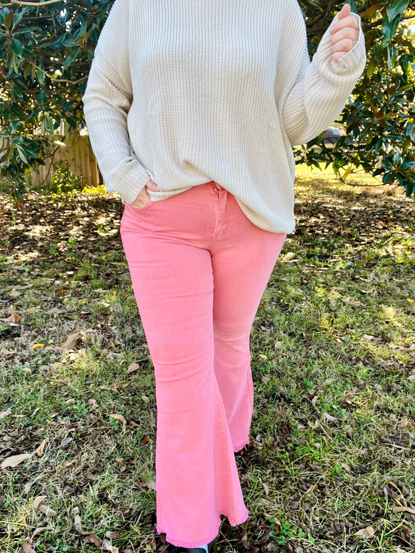 Preslee Pink Bell Bottoms