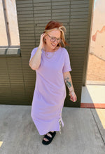 Stripe Lace Up Maxi Dress