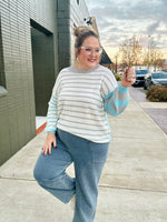**DOORBUSTER** Braley Striped Blue Sweater