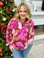 **DOORBUSTER** Katlyn Peach Floral Top