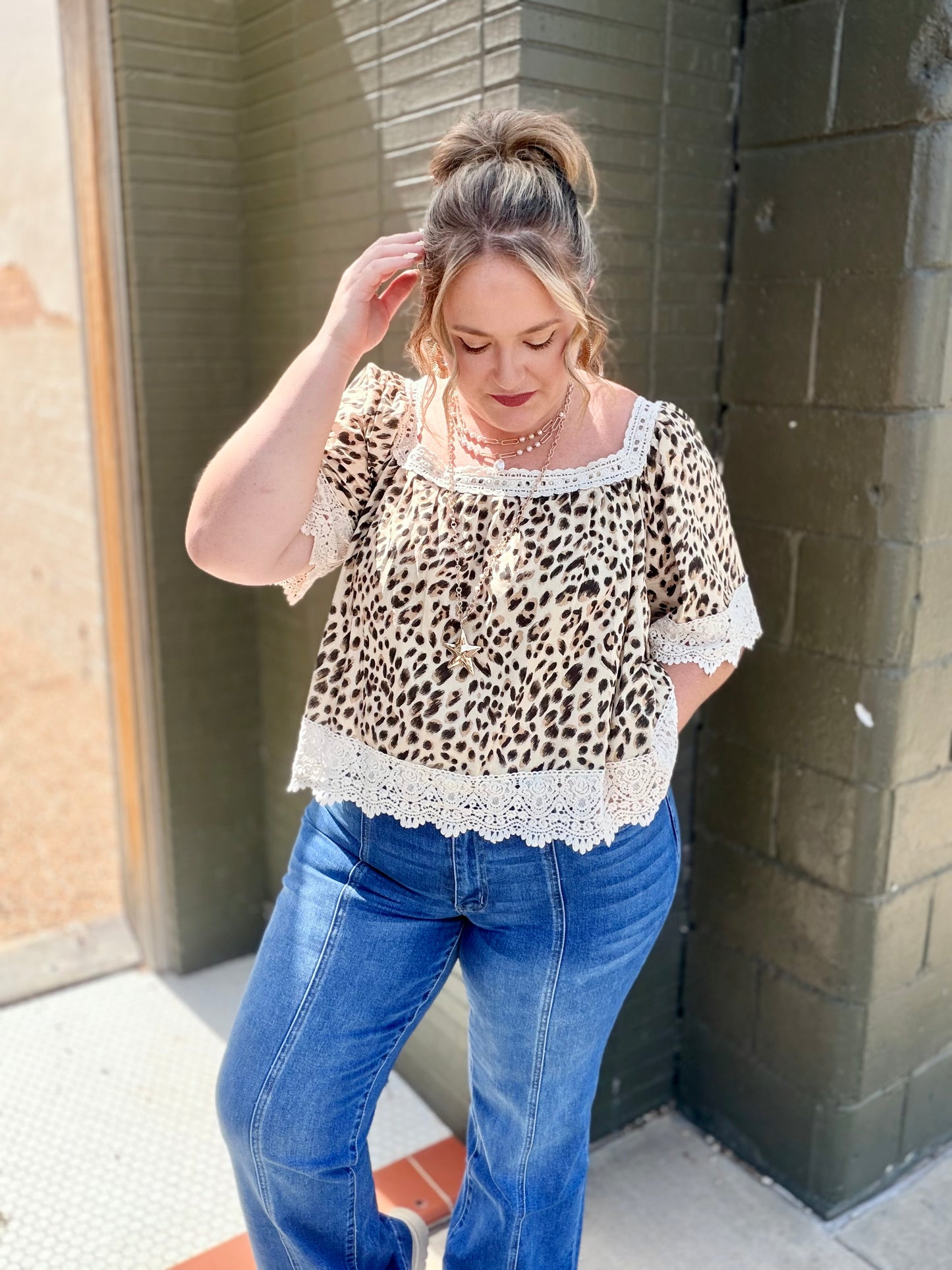 Kenny Leopard & Lace Top