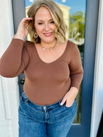 Seamless Reversible Long Sleeve in Coffee Brown