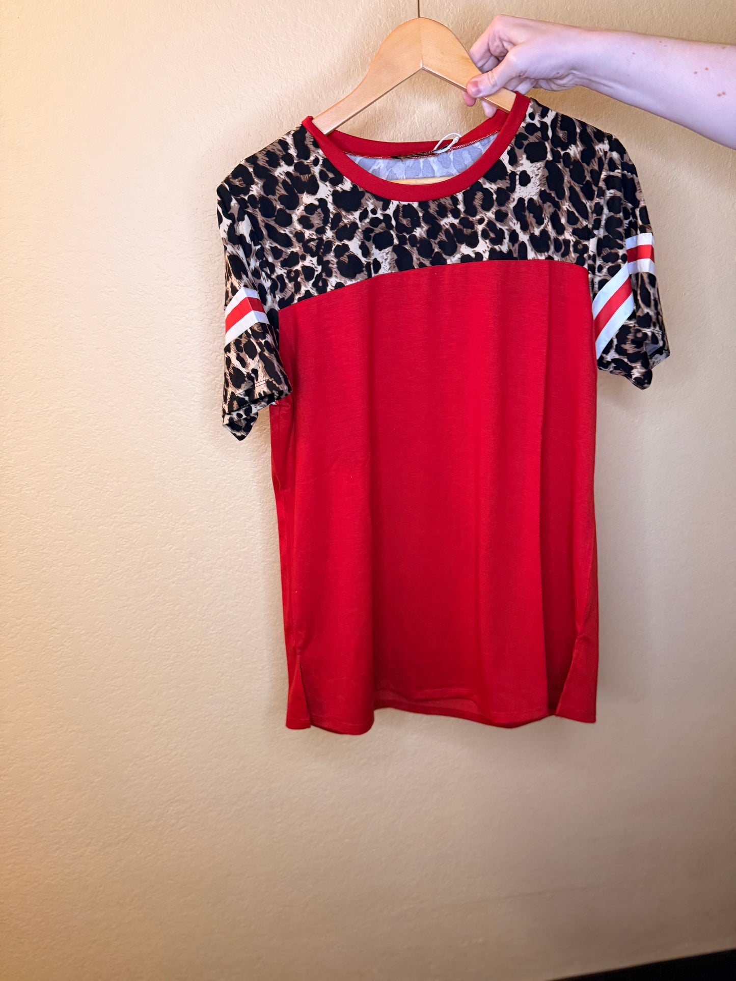 Leopard Accent Top