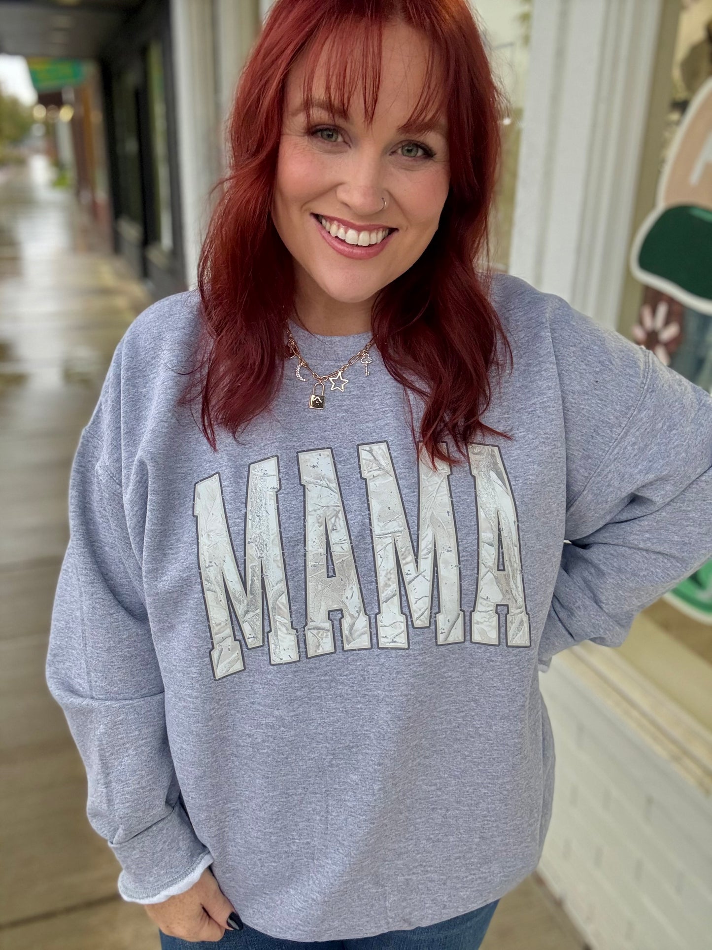 Mama White Camo Sweatshirt (Customizable)