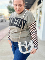 White Studded Clear Stadium Bag