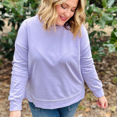 Belle French Terry Sweatshirt in Purple