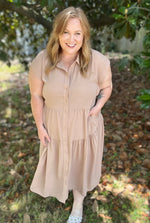 Laura Mocha Button Down Dress