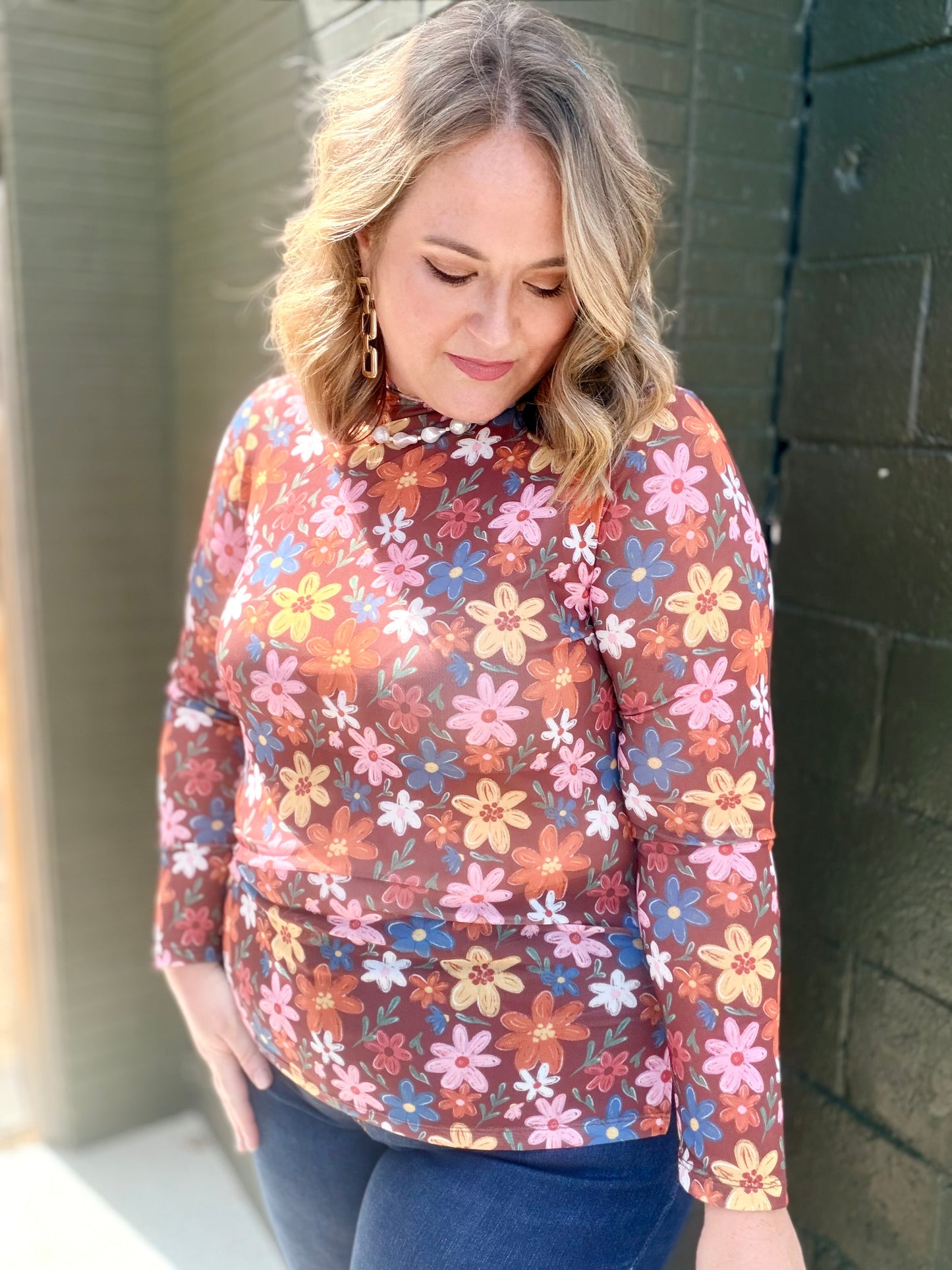 Multi Floral Mesh Top
