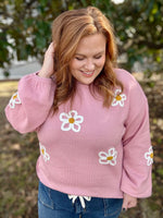 Anne Daisy Knit Sweater in Pink