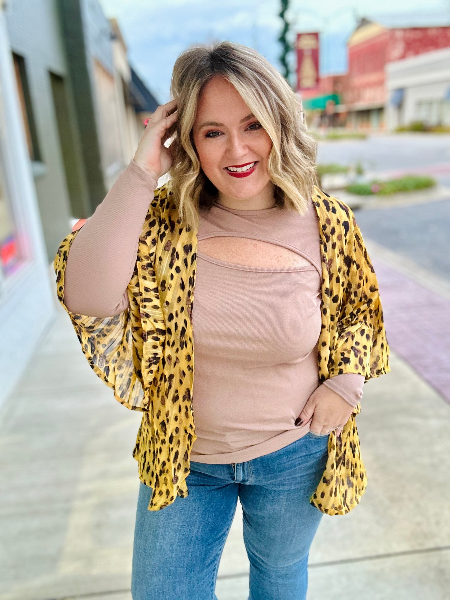 **DOORBUSTER** Hillaree Honey Mix Kimono