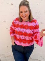 Flower Crochet Knit Top