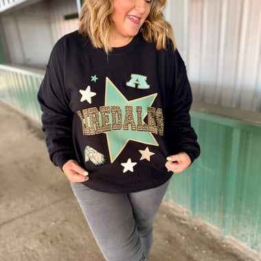Chenille Patch Accent School Spirit Sweatshirt (Any Style)
