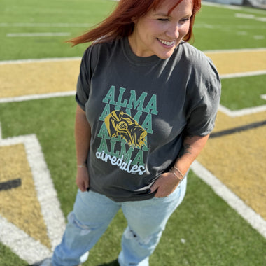 School Spirit Stacked on Comfort Colors (Customizable)