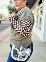 White Studded Clear Stadium Bag
