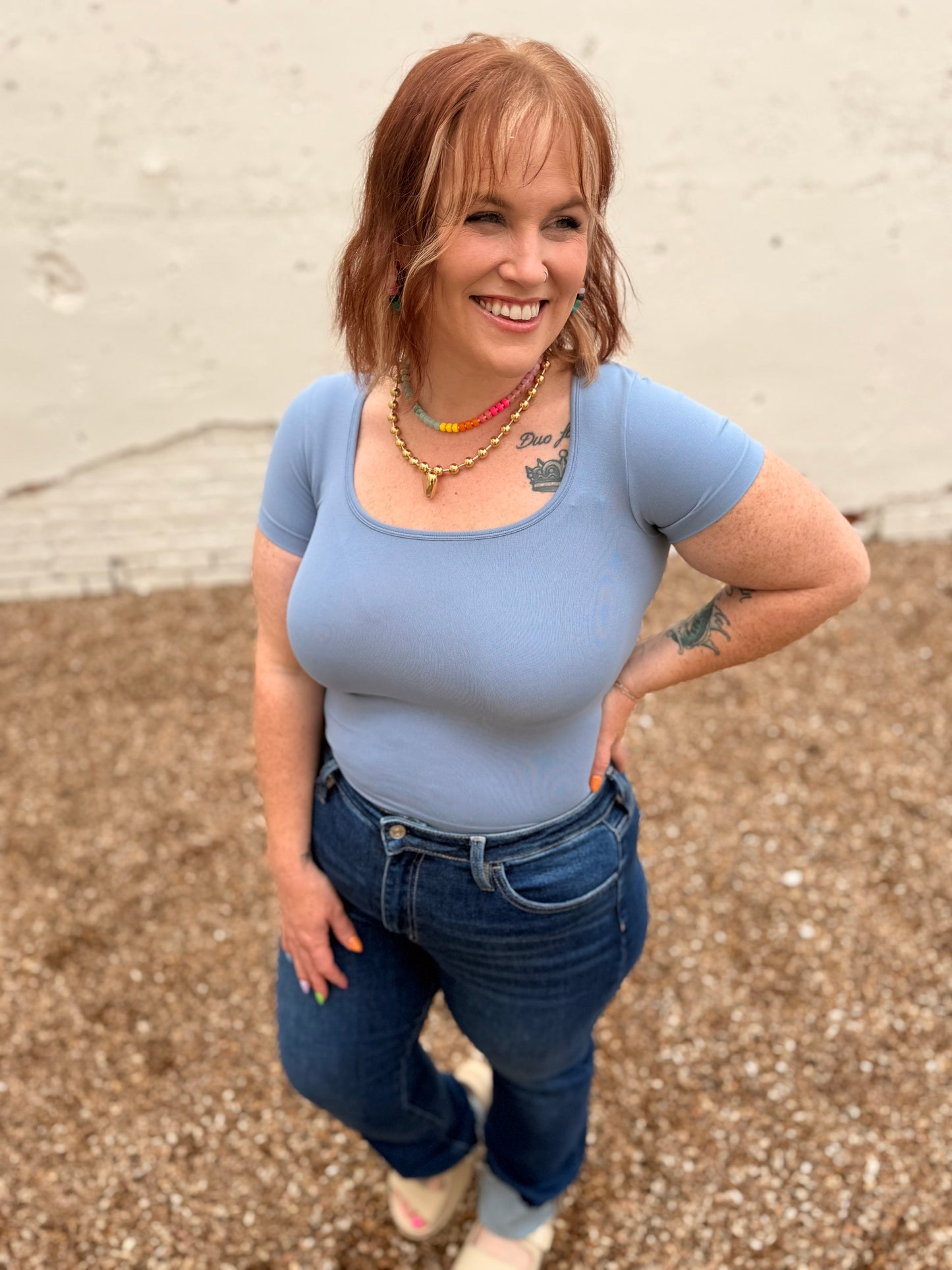 Candice Scoop Neck Short Sleeve Top (Multiple Colors)