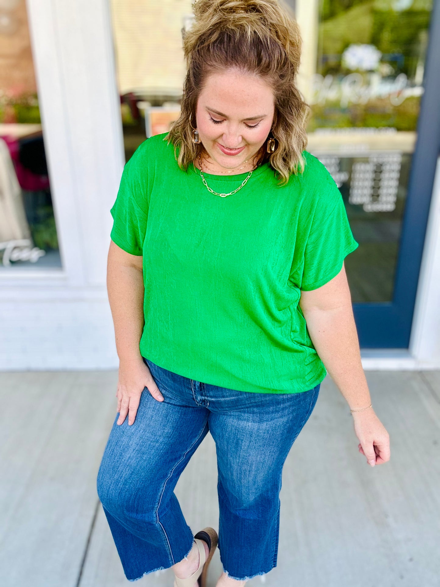 Jaylee Green Slinky Top