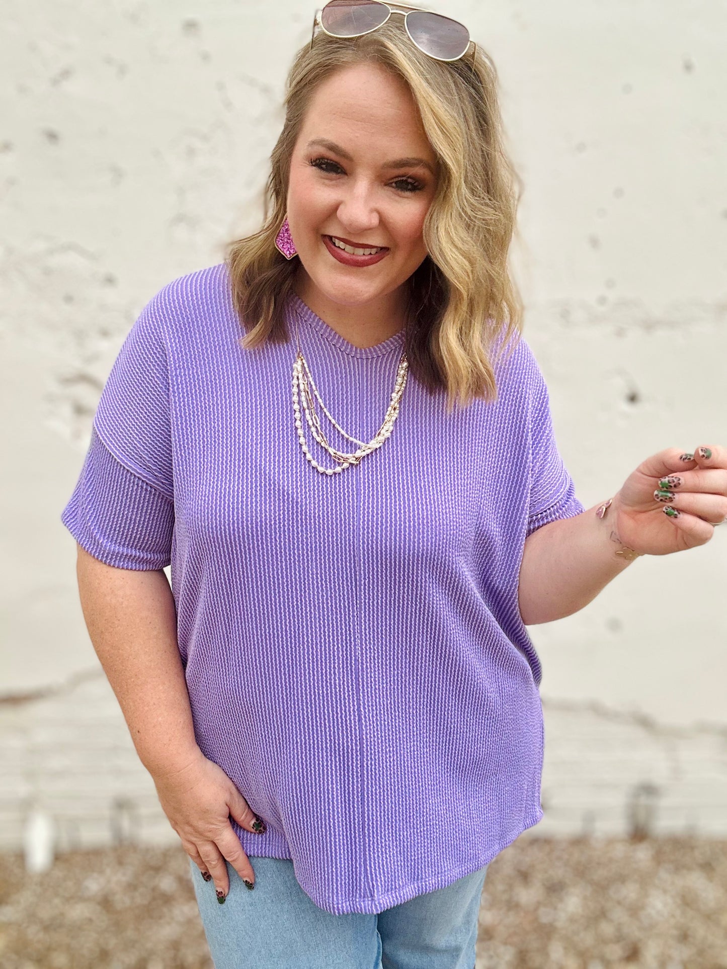 Carly Ribbed Oversized V-Neck