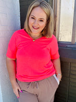 Ashlyn Solid V Neck Top