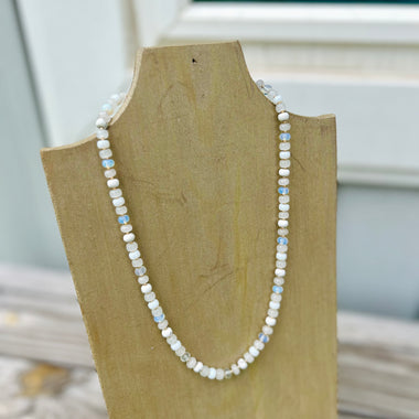 Candy Stone Beaded Necklace in White