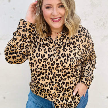 Leopard Print Long sleeve Button Up