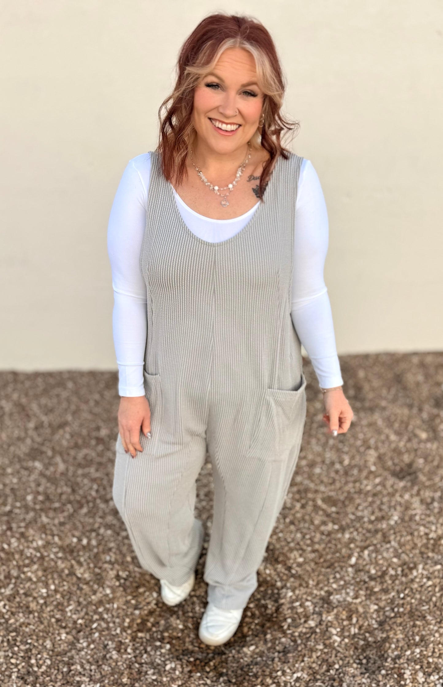 Lucy Gray Ribbed Jumpsuit