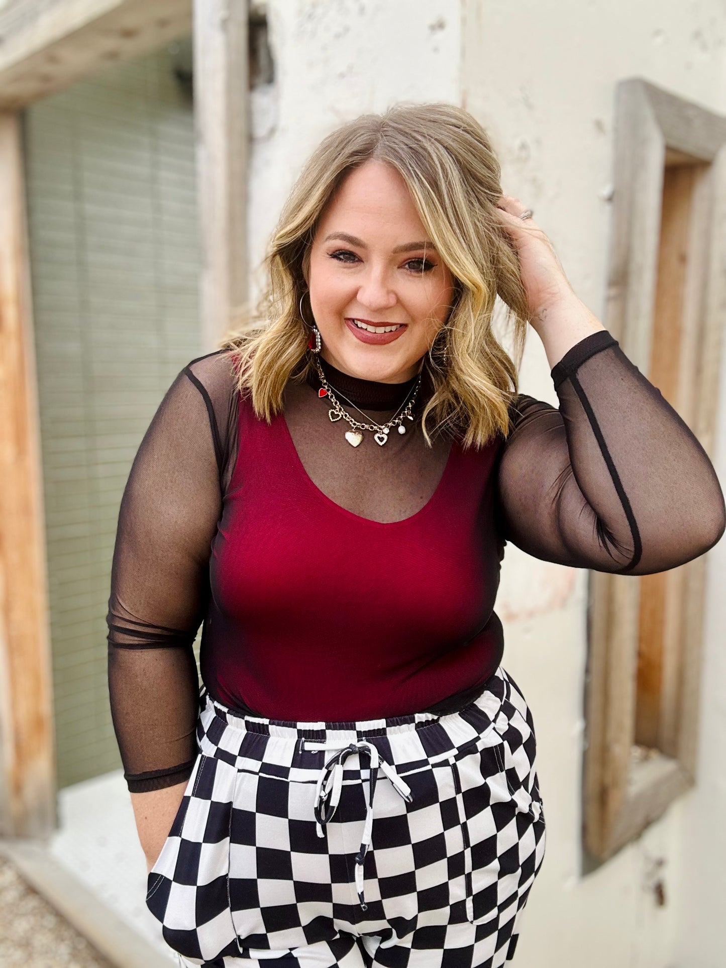 Andrea Black Mesh Top