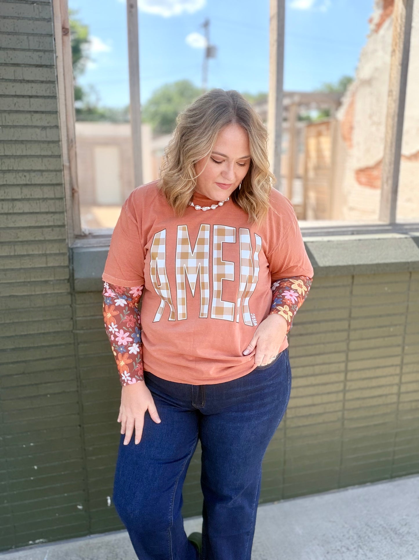 Amen Plaid Tee on Yam