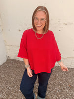 Darcy Red Knit Top