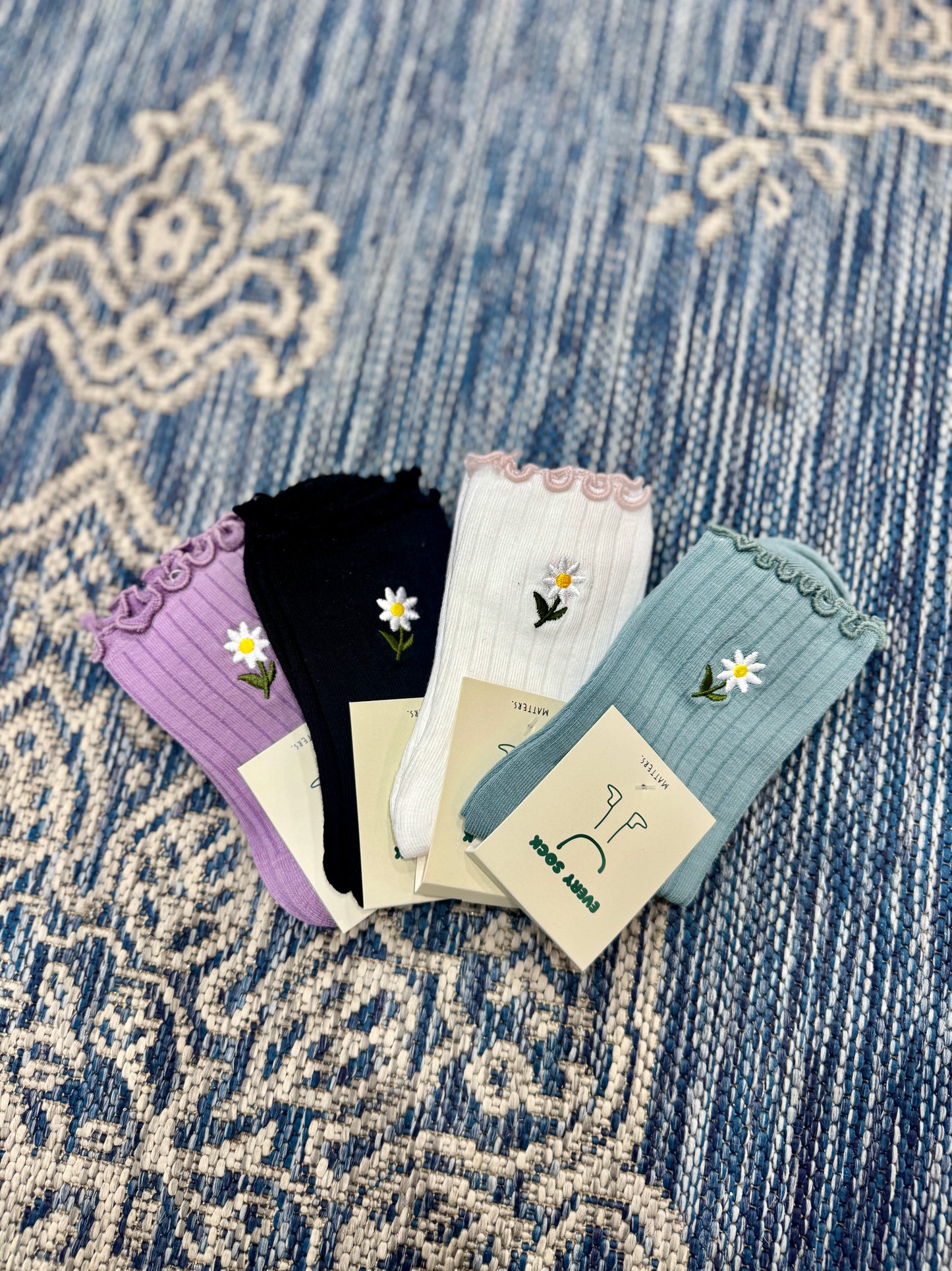 Frilly Flower Socks (multiple colors)