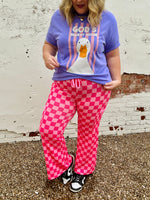 Lila Check Open Leg Pants