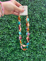Beaded Multicolor Stone Layered Necklace