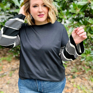 Leslie Striped Sleeve Top