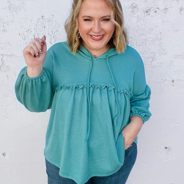 Farrah Babydoll Top In Jade