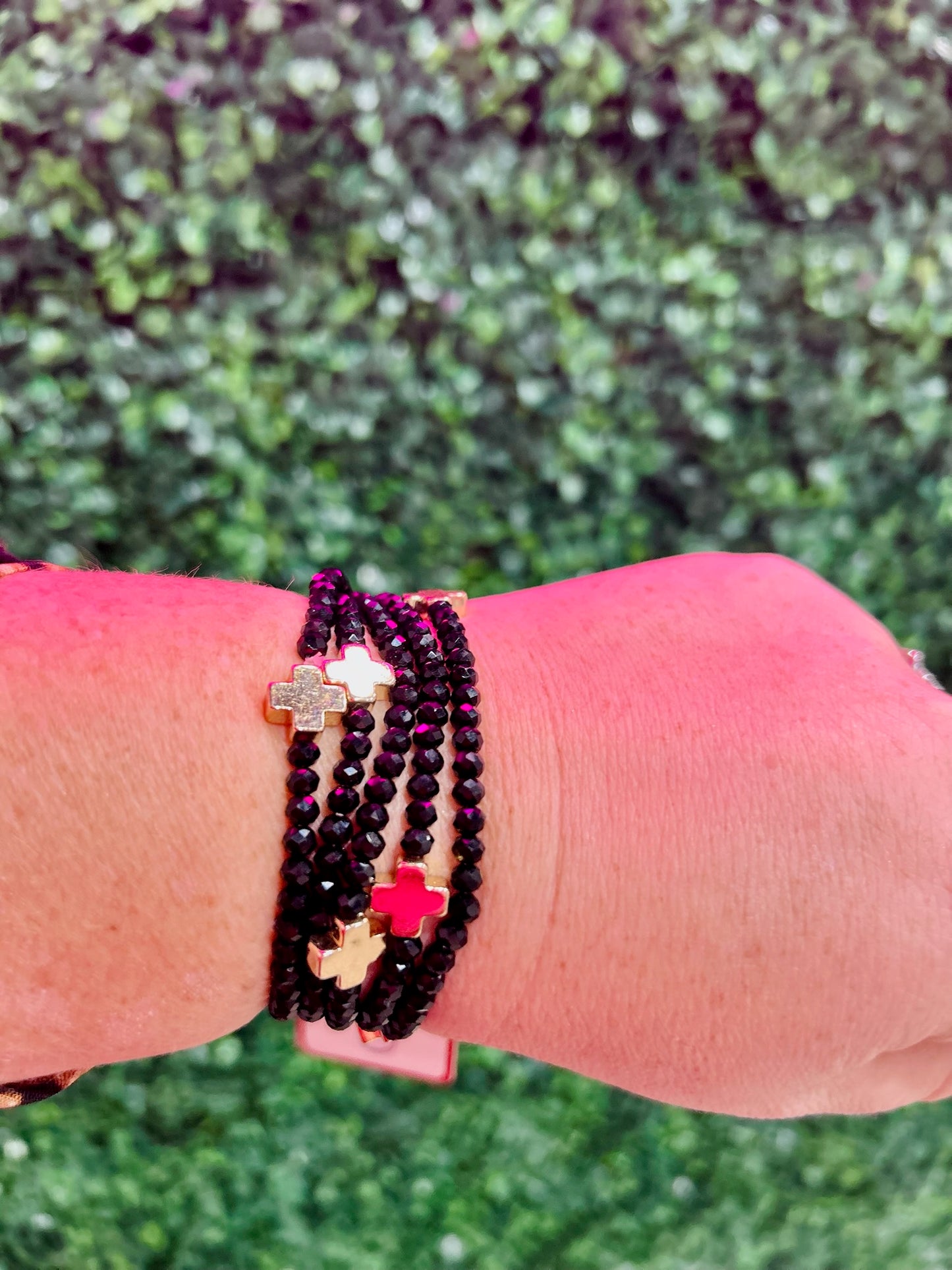 Set of Five Glass Beaded Bracelets