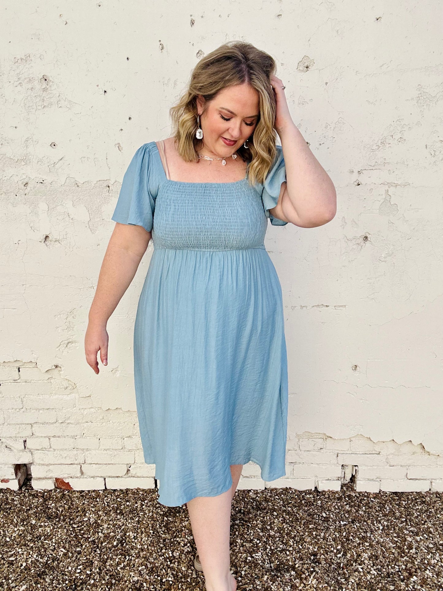 Megan Square Neck Midi Dress