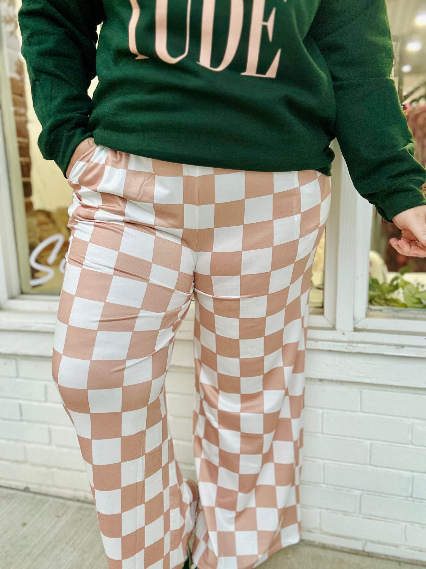 Charlie Checked Wide Leg Pants