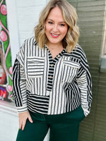 Stacy Striped Collared Top
