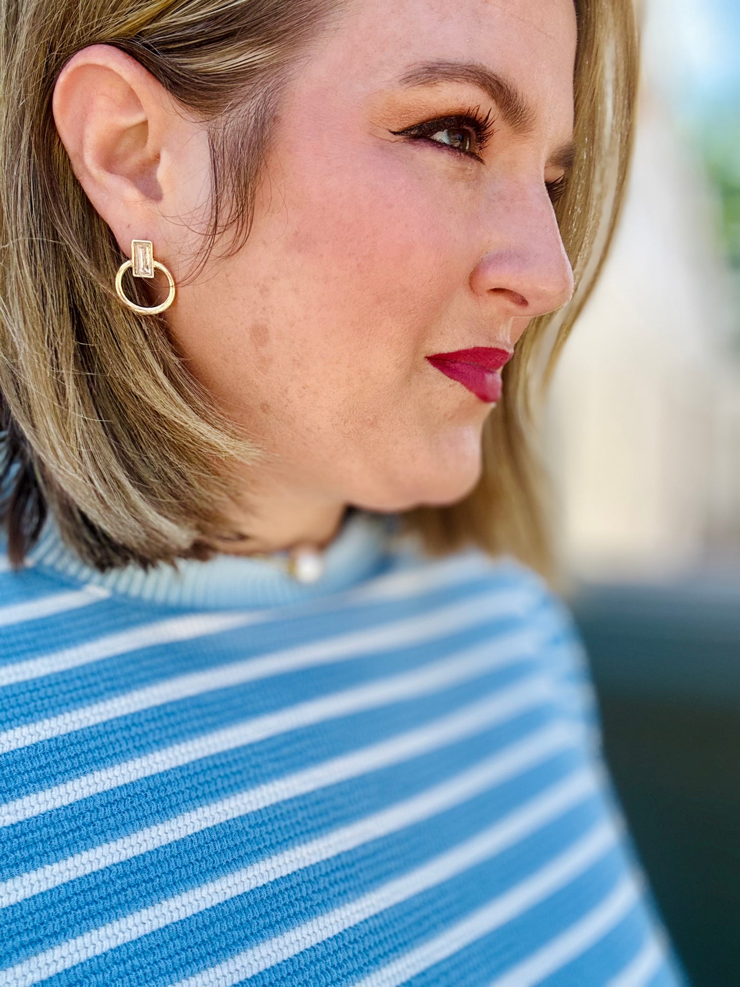 Crystal Cut Door Knocker Earrings