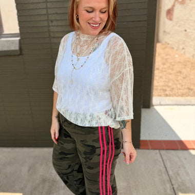 Blake Pink Striped Camo Track Pants
