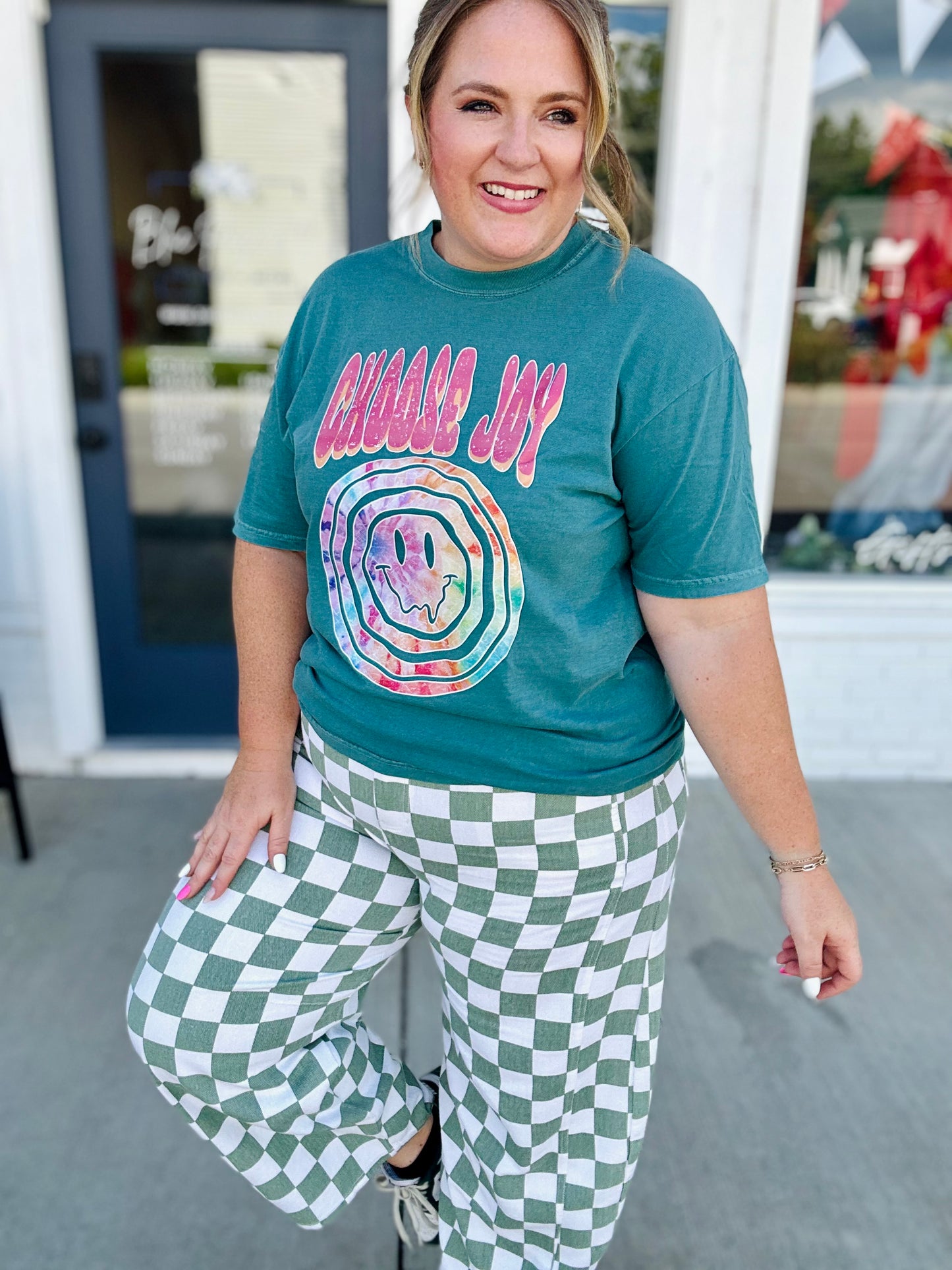 Olivia Checkered Barrel Pants