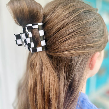 Square Checkered Claw Clip (Multiple Colors)