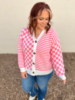 Polly Pink Multi Print Cardigan