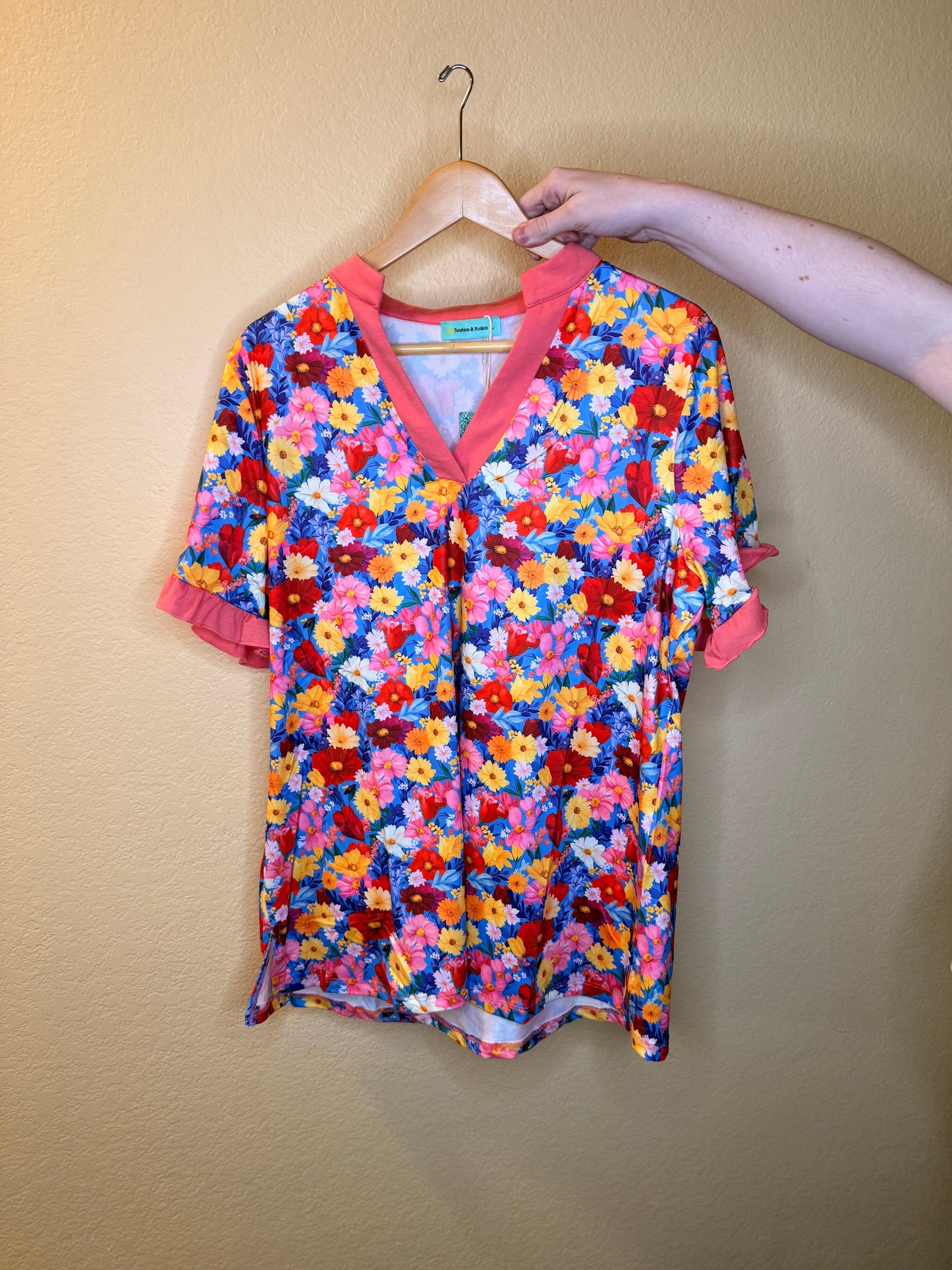 Floral V Neck Top