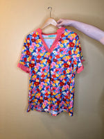 Floral V Neck Top
